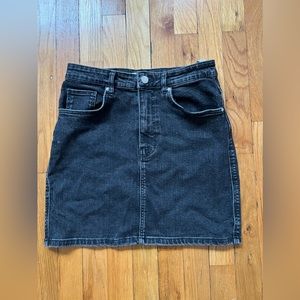 Zara Black Denim Mini Skirt